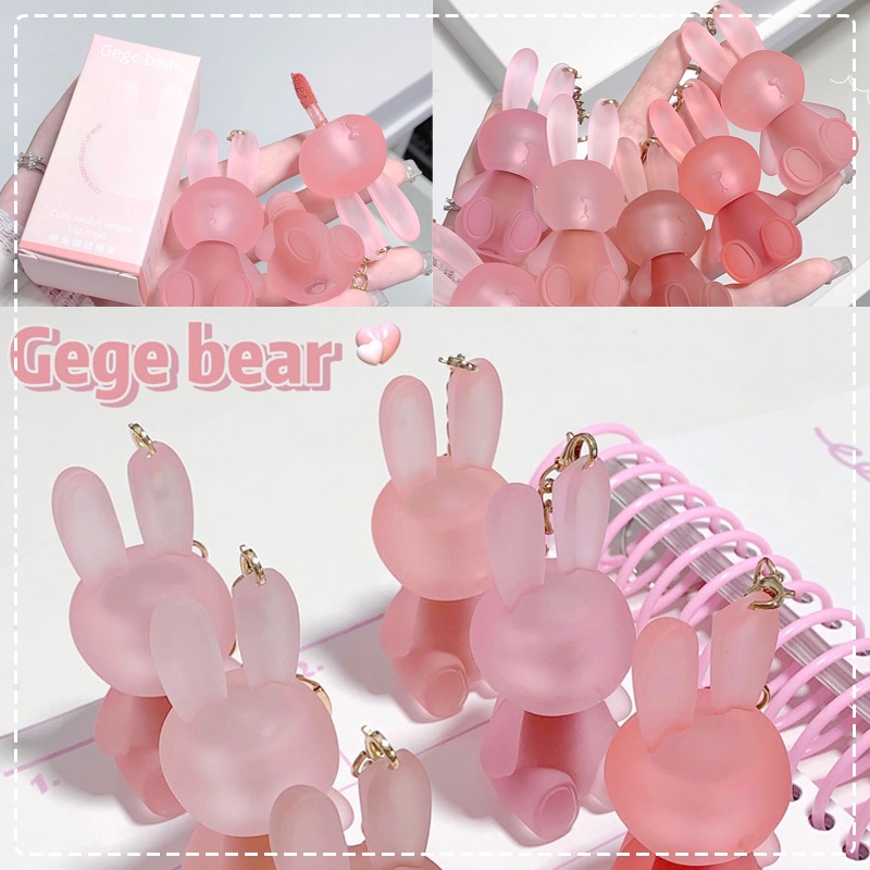 Derf Son Lì Mềm Mịn Chống Thấm Nước Lâu Trôi Chống Khô Môi Thiết Kế Vỏ Hình Thỏ Dễ Thương