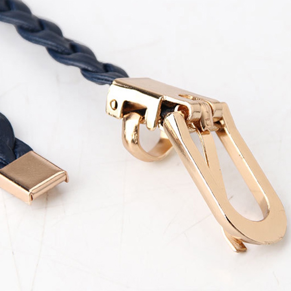 1 Thắt Lưng Da pu Màu Trơn Khóa Hợp Kim Mỏng Thắt Nút diy Thời Trang Đơn Giản