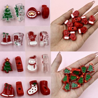  Bộ 10 Hạt acrylic Tự Xỏ Vòng Đeo Cổ   Điện Thoại Trang Trí Cây Thông Giáng Sinh 