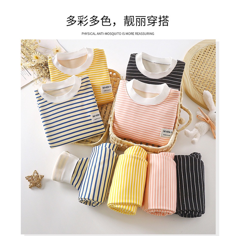 Bộ Đồ Dài Tay Bằng Lông Cừu Dày Dặn Giữ Ấm Mùa Thu Đông Cho Bé 60-170cm