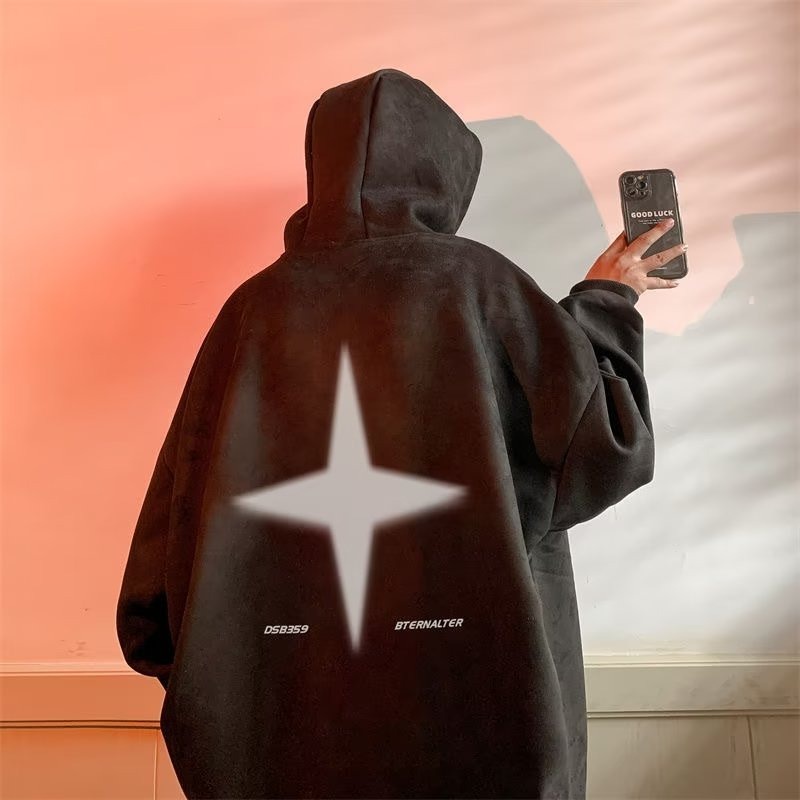 Áo Hoodie Da Lộn Tay Dài Dáng Rộng Phong Cách Đường Phố Thời Trang Mùa Xuân Mới 2023 Dành Cho Bạn Nam