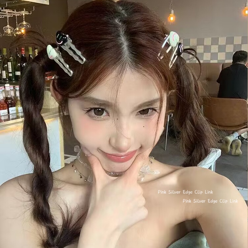 Set 7 Kẹp Tóc Kim Loại Hình Ngôi Sao / Trái Tim Đính Đá Thời Trang Cho Nữ y2k