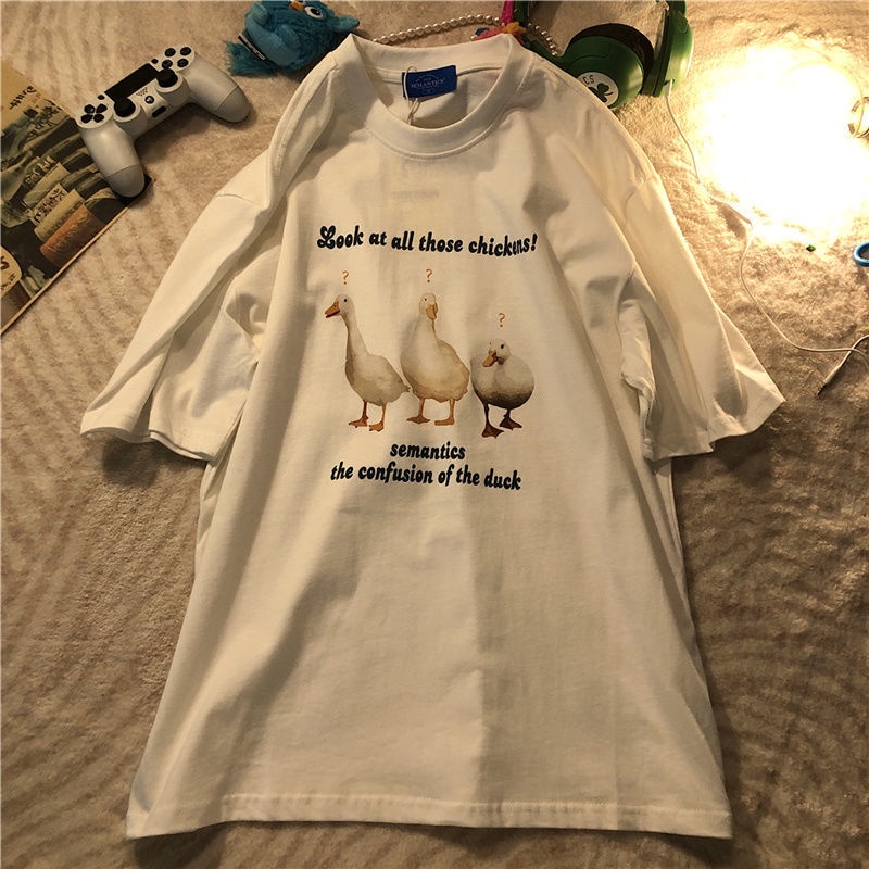 Áo Thun Ngắn Tay Dáng Rộng oversize In Họa Tiết retro Mỹ Cá Tính Cho Nam Nữ