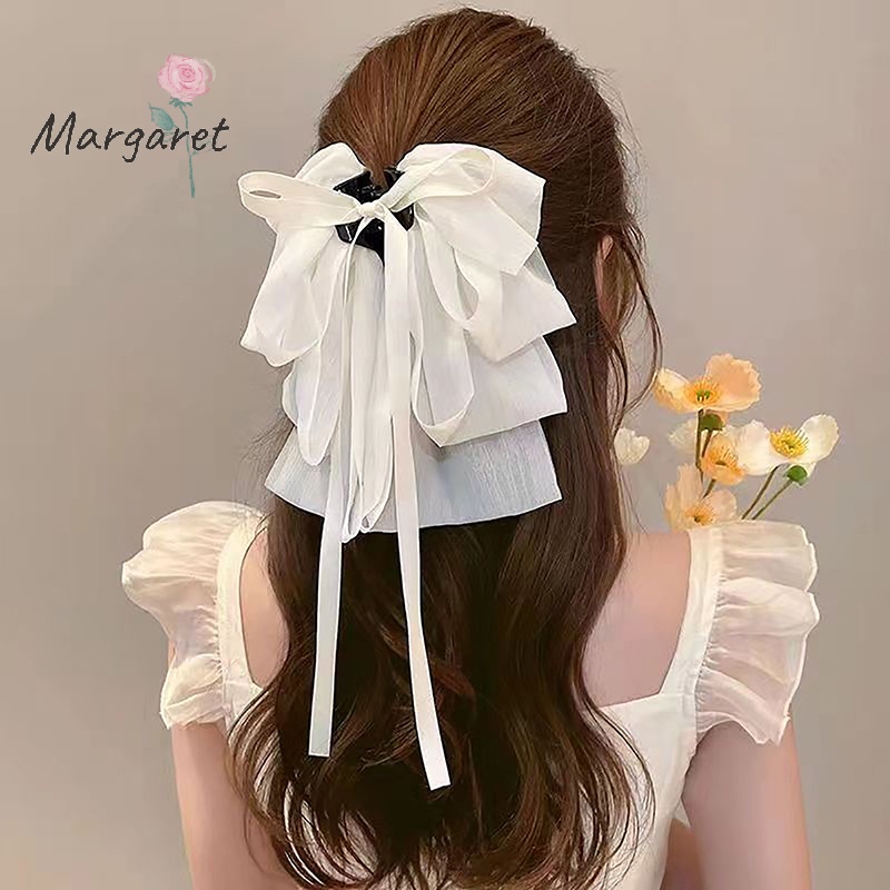 Kẹp Tóc Đính Nơ Ruy Băng Mới Thanh Lịch Cho Nữ