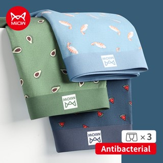 Miiow Set 3 Quần Lót boxer Không Đường May Kháng Khuẩn Thời Trang Mùa Hè Cho Nam m1861-3 Cái