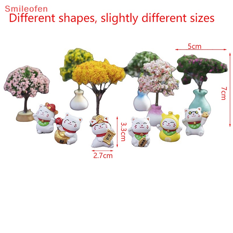 Tượng Mèo mini Bằng Nhựa resin Dễ Thương Trang Trí Xe Hơi Mới