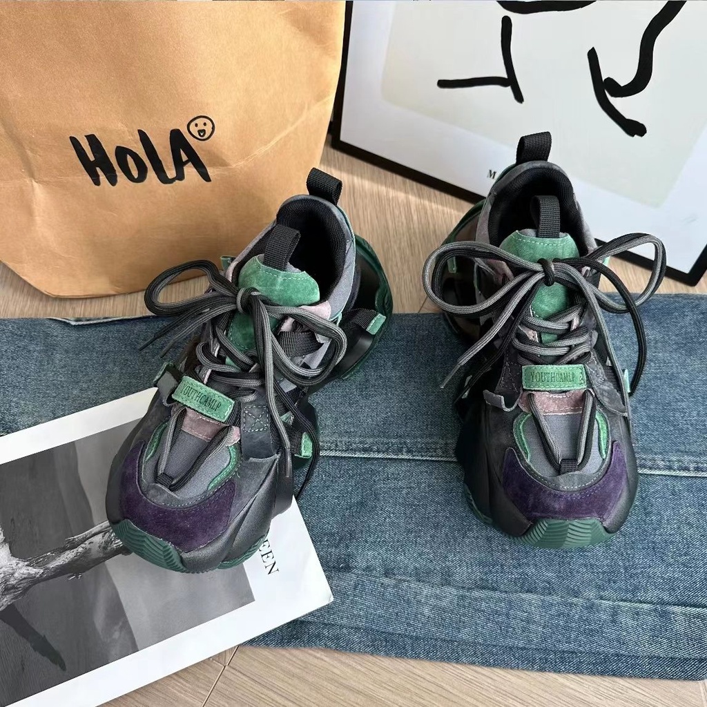 Giày Sneaker Da Thật Đế Dày Siêu Nhẹ Thoáng Khí Thời Trang Mùa Thu 2023 Cho Nữ