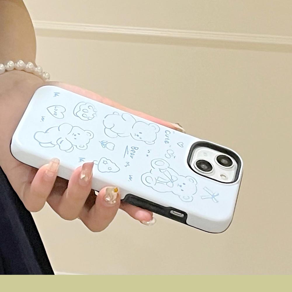 Ốp Điện Thoại Cứng Họa Tiết Gấu Dễ Thương Cho iphone 11 12 12pro 12promax 13 13pro 13promax 14 14pro 14promax