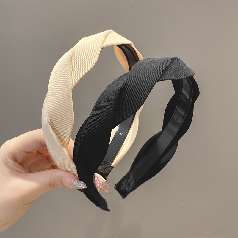 Băng Đô Cài Tóc Bện Màu Cà Phê Phong Cách Mới Cho Nữ