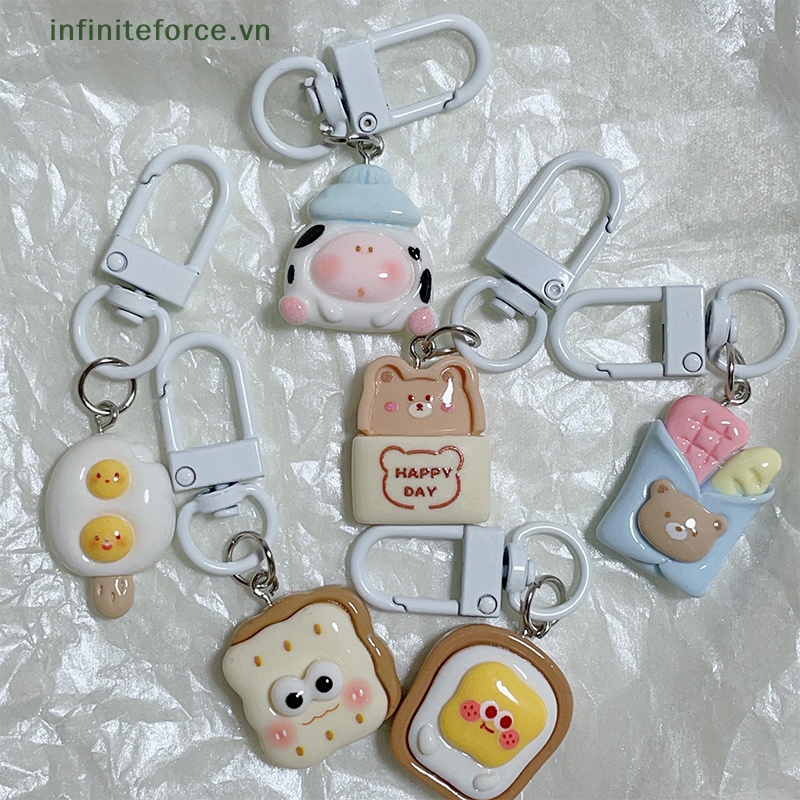 Móc Khóa Hình Bánh Mì Nướng Hoạt Hình Vui Nhộn Dễ Thương