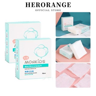 Bộ 50 miếng bông tẩy trang 2 mặt hình chữ nhật màu trắng