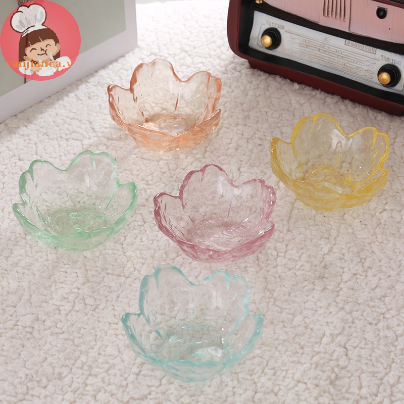 Đĩa Thủy Tinh Nhỏ Đựng Nước Sốt / Kem / Hoa Anh Đào Nhật Bản