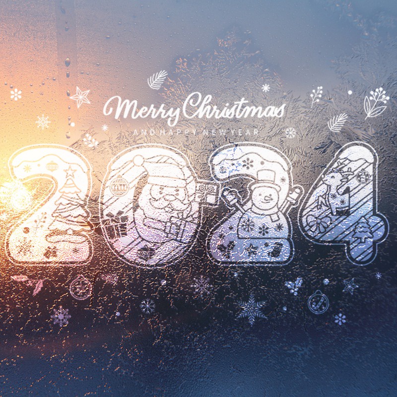 Sticker Dán Cửa Kính Trang Trí Giáng Sinh Năm Mới 2024 Hình Bông Tuyết / Ông Già Noel