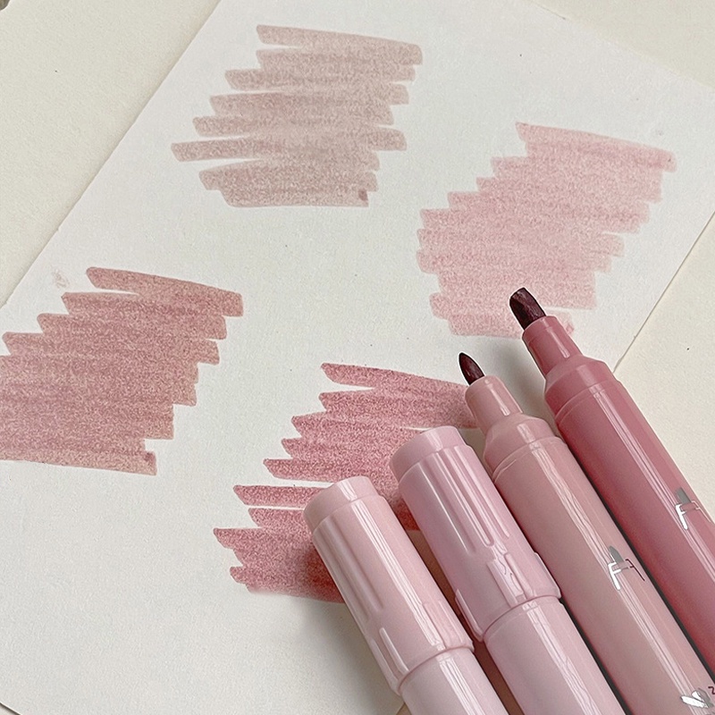 Hộp 4 Bút Đánh Dấu Hai Đầu Màu Gradient Sáng Tạo DIY YK