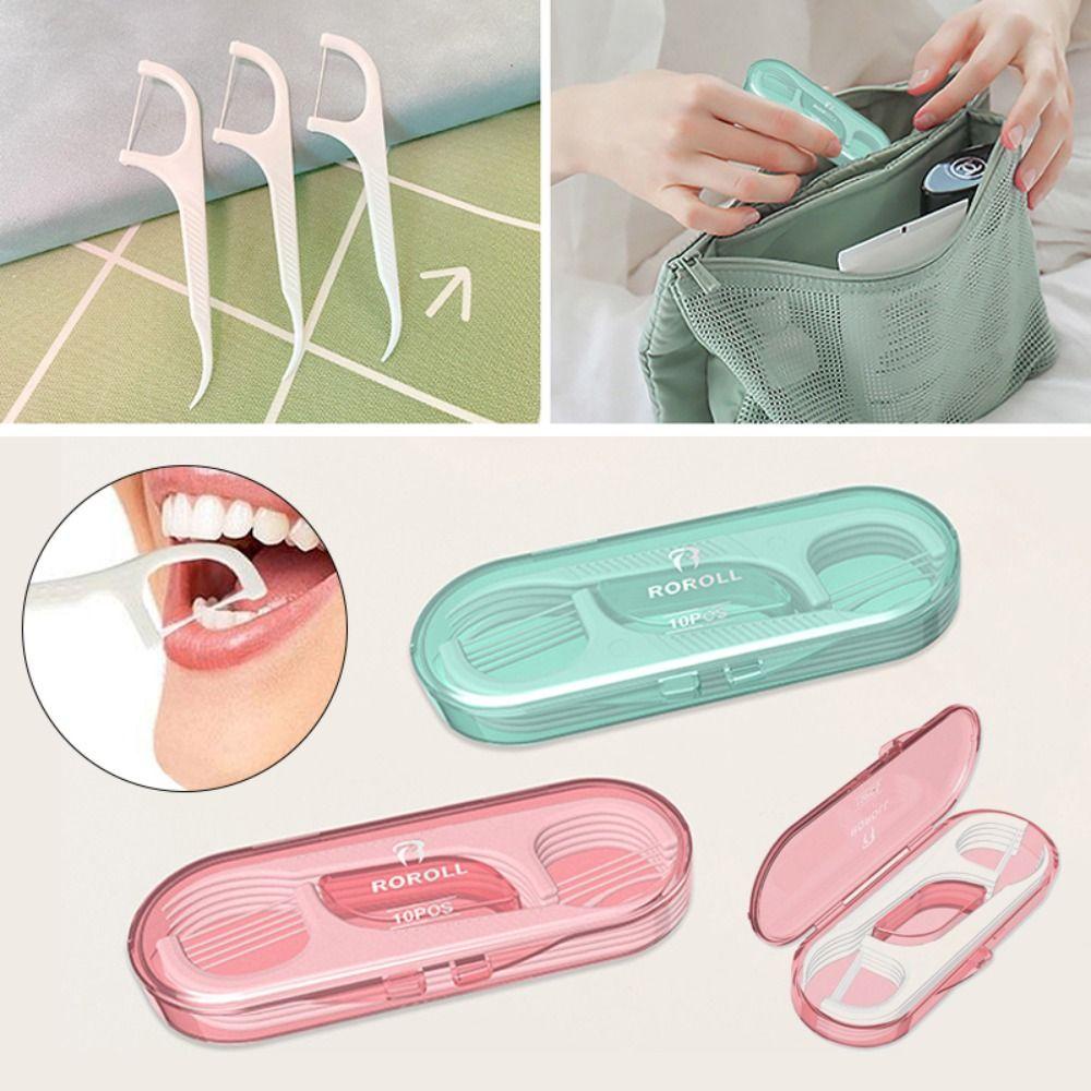 Fallforbeauty set 10 Hộp Nhựa Đựng Tăm Xỉa Răng Chống Bụi Tiện Dụng