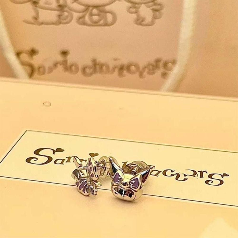 Bliss koakuma kuromi Khuyên Tai Xỏ Hình Trái Tim Nhỏ Xinh Ngọt Ngào Phong Cách gothic Cho Nữ