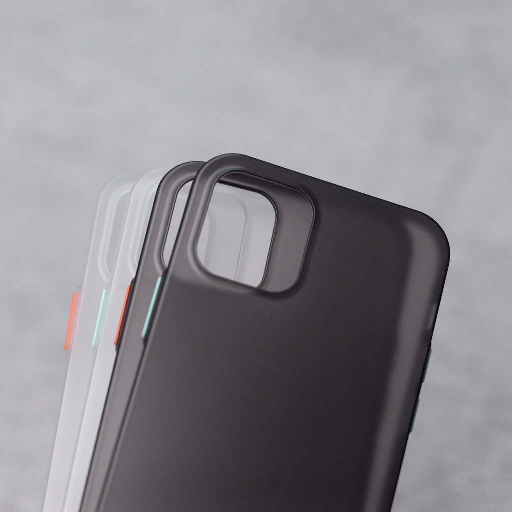 Ốp Điện Thoại Màu Đỏ Đục Có Nút Bấm 0.3mm Cho iphone 15 14 13 12 pro max mini