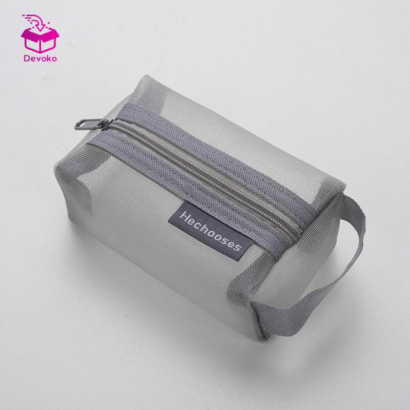 Túi dây kéo mỹ phẩm bằng lưới Nylon Hộp đựng bút chì đơn giản cho văn phòng tại nhà