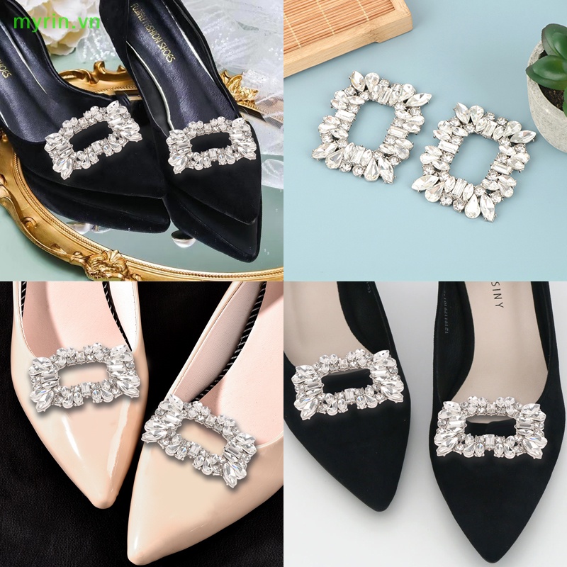 1 Khóa Kẹp Kim Loại Đính Đá Trang Trí Giày Cao Gót Cho Nữ vn