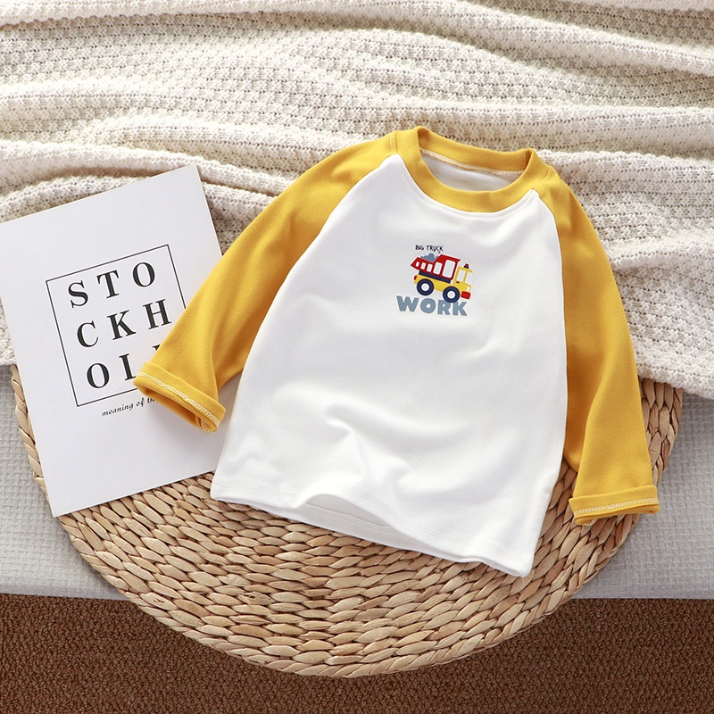 Áo Thun Tay Dài Giữ Ấm Mùa Thu Đông Phong Cách Mới Dành Cho Trẻ Em