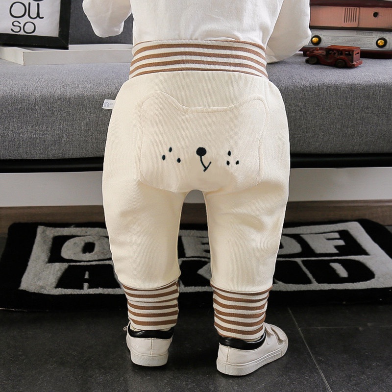 Quần pp Lưng Cao Bảo Vệ Bụng Phong Cách Thu Đông Cho Bé Trai Bé Gái