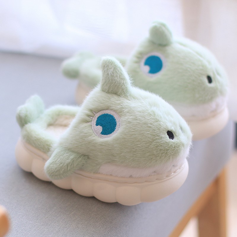 Dép Bông Đi Trong Nhà Chống Trượt Hình Cá Mập Dễ Thương Cho Bé
