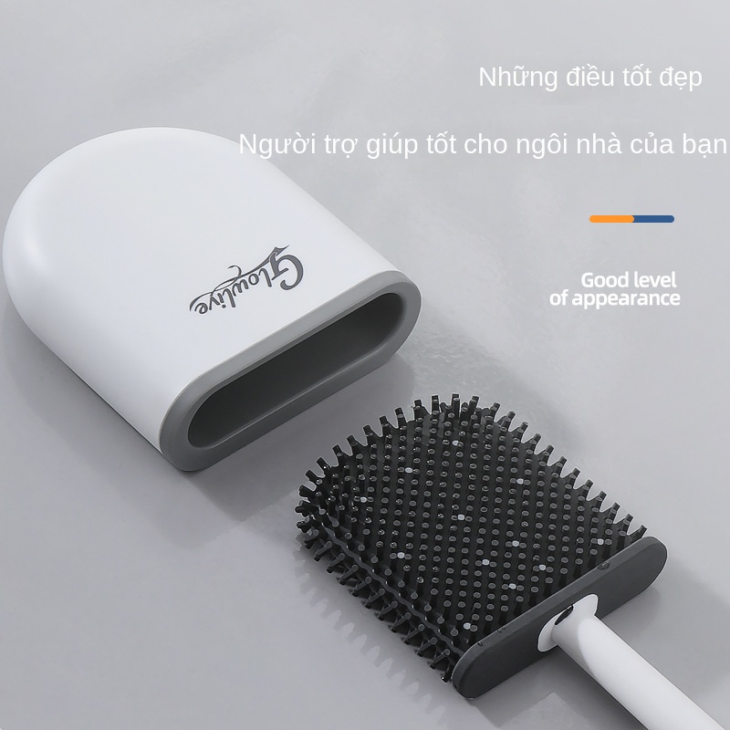 Bộ Cọ Chà toilet Bằng silicone Cán Dài Tiện Lợi Dành Cho Nhà Tắm