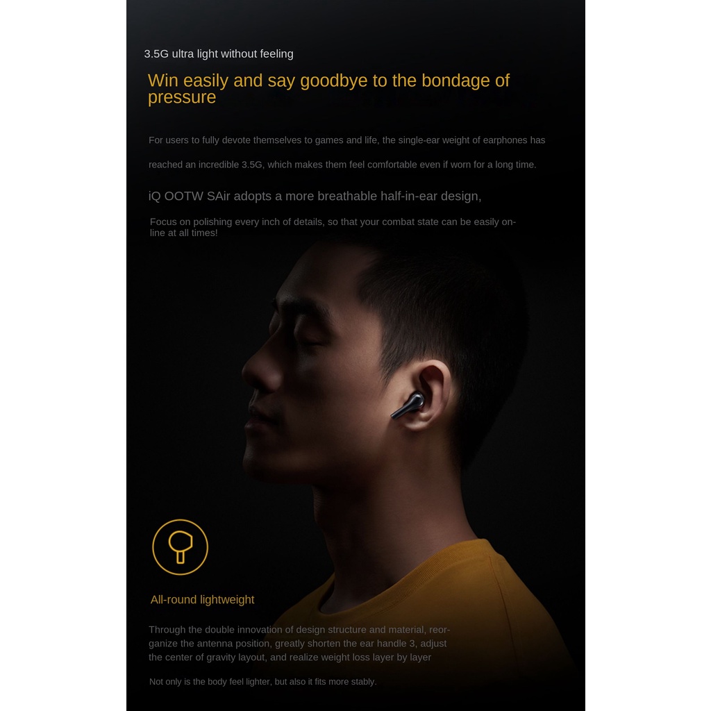 IQOO TWS Air Call noise reduction wireless Bluetooth gaming earphones