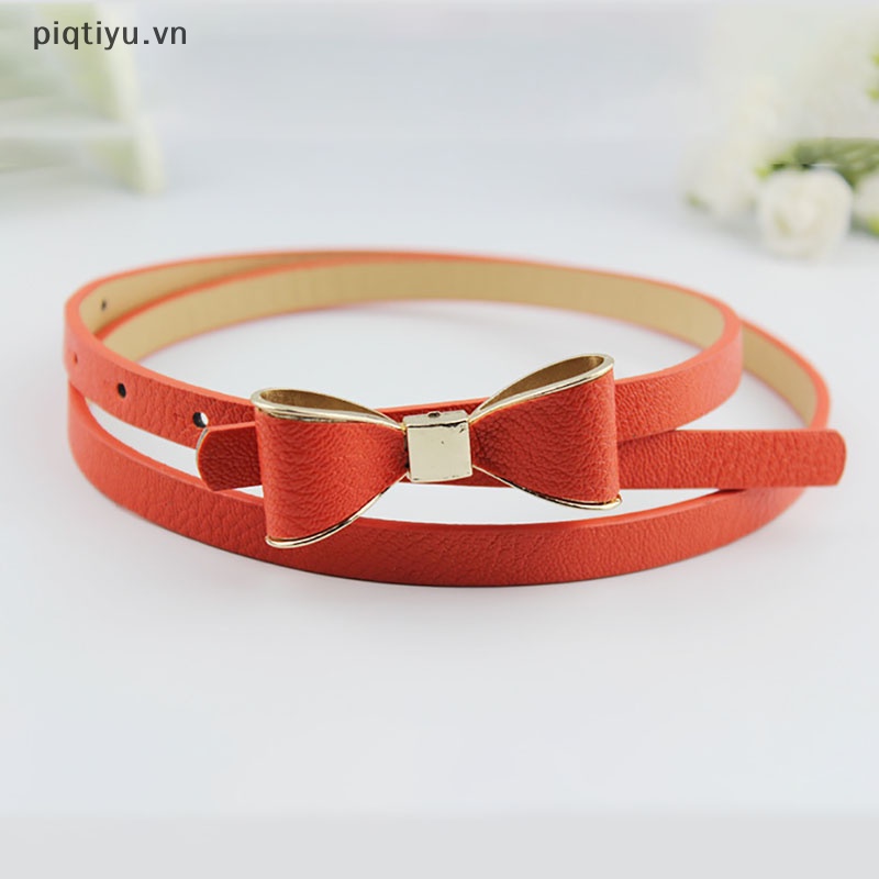 Thắt Lưng Da Pu Màu Trơn Khóa Kim Loại Thời Trang Cho Nữ