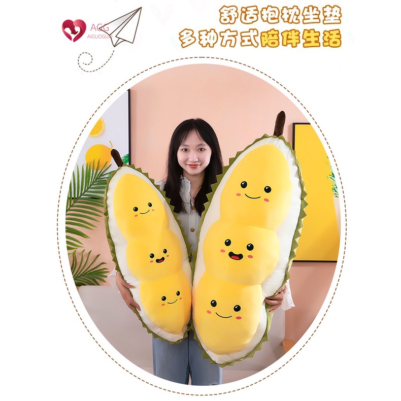 Dễ thương Gối Đậu Sầu Riêng Đồ Chơi Sang Trọng Ngôi Nhà Dễ Thương Búp Bê Trái Cây Gối Dài Bạn Gái Món Quà Sinh Nhật