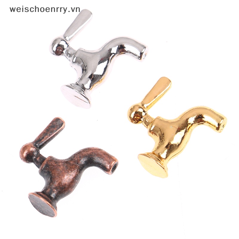 Set 4 Vòi Nước Kim Loại Mini Tỉ Lệ 1: 12 Trang Trí Nhà Búp Bê vn