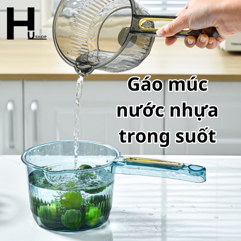 Gáo nước, Ca Nhựa Múc Nước Trong Suốt, Chất Liệu PP Cao Cấp Thực Phẩm Với Sức Chứa Lớn Tiện Lợi Hushop
