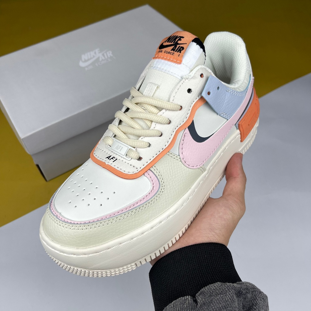 Giày AF1 Shadow SSail Pink Glaze. AF1 Shadow Trắng Móc Hồng Xanh - Than.Shoes