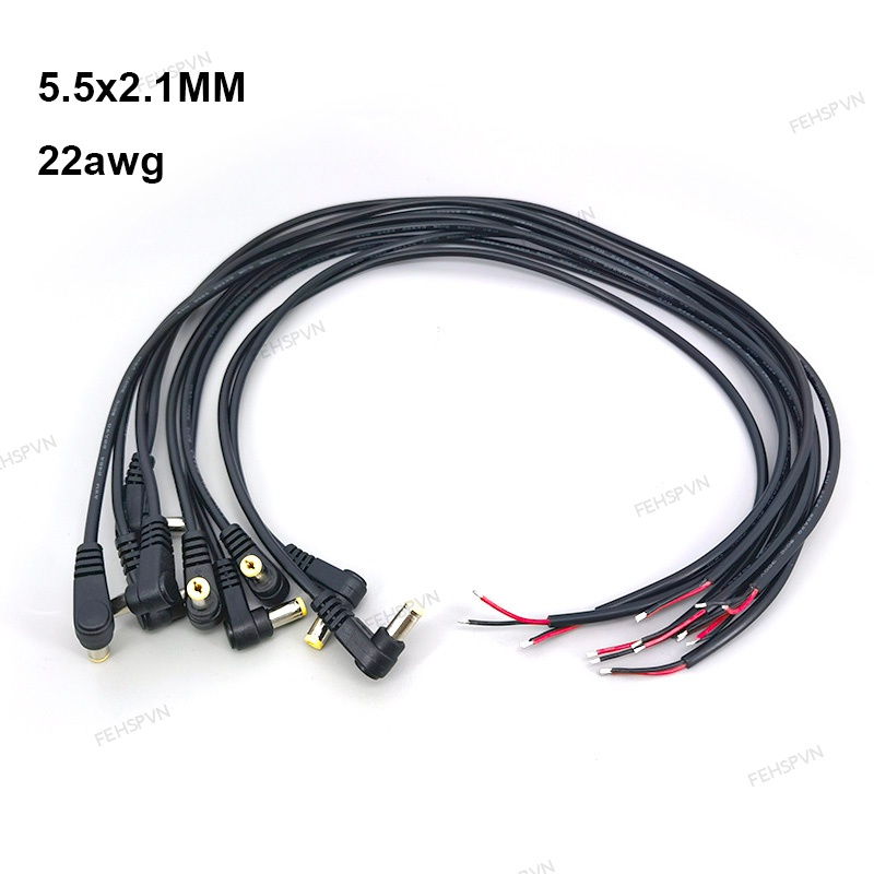 Dây Cáp Sạc 0.25 / 0.5m 2pin dc 5.5x2.1mm 22Wg 3a Góc Phải 90 Độ f1vn