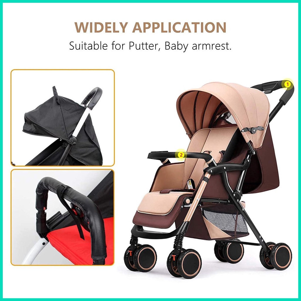 Bao Da pu Bọc Tay Cầm Xe Đẩy Em Bé Tháo Rời Được