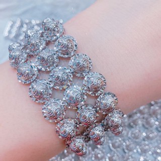 Phụ Kiện Lắc Tay Nữ L034 Bi Tròn Bản 2Hàng Với 3 Hàng Đeo Tay Sang Trọng Trang Sức Bạc Ý Xi Bạch Kim- Bạc Thuận Phát