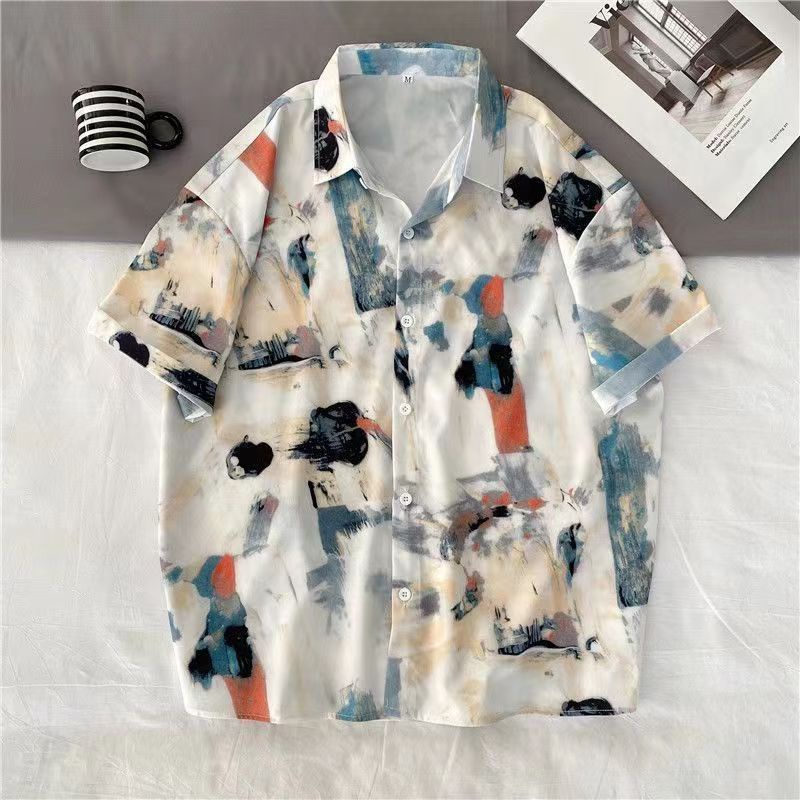 Áo Sơ Mi chiffon Tay Ngắn Màu Đen Và Đen In Họa Tiết Hoa Phong Cách Cổ Điển Thời Trang Mùa Hè Dành Cho Nữ