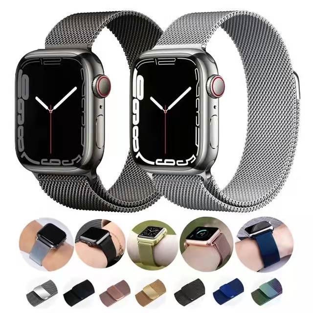 Dây đeo đồng hồ Milan cho đồng hồ thông minh Dây Đeo Màu Trơn Cho  iwatch 7/SE/6/5/4/3/2 Kích Thước 38/42/45/49mm