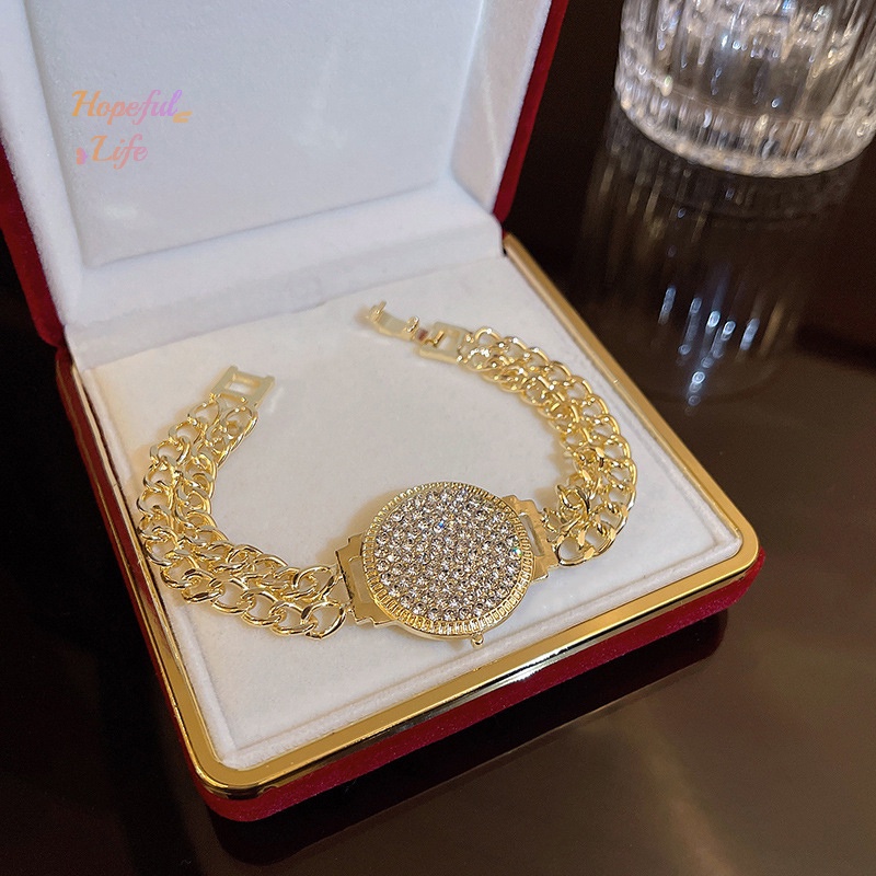 Vòng Đeo Tay Đồng Hồ Đính Đá Pha Lê Lấp Lánh Chất Lượng Cao Dành Cho Nữ