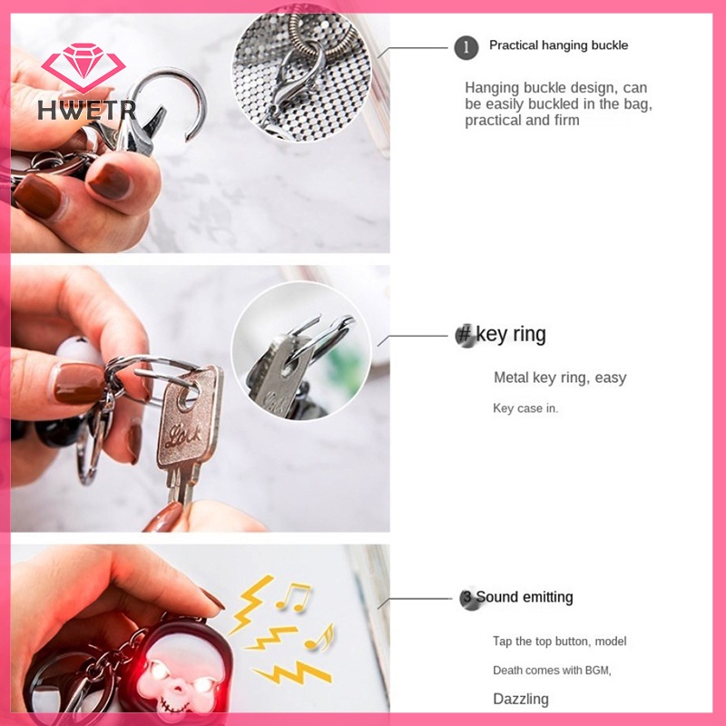 Móc Khóa Hình Ma Có Đèn led Phát Sáng Độc Đáo Mới