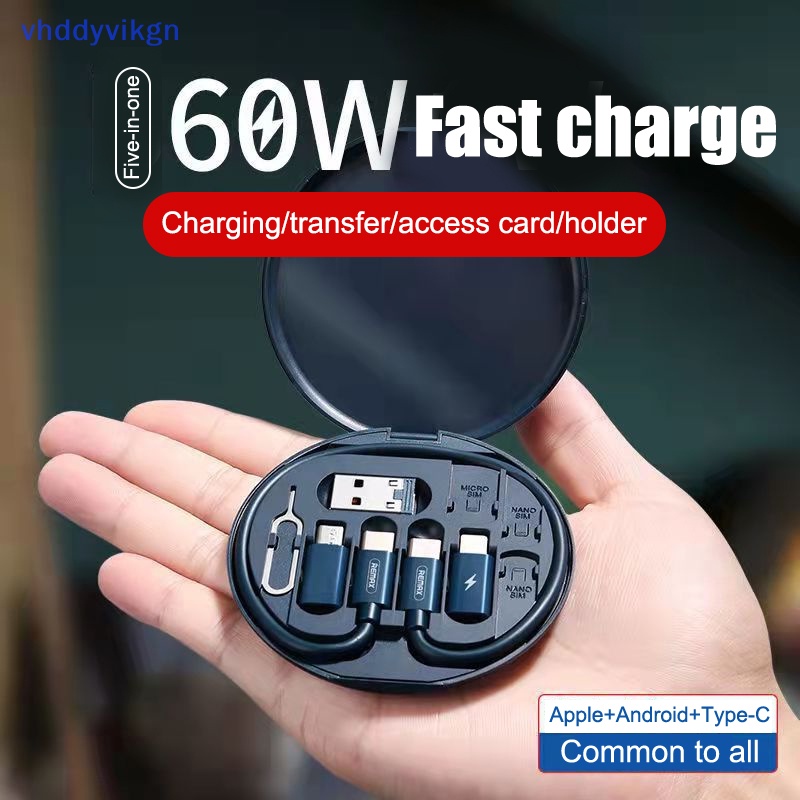 Hộp Đựng Cáp Sạc Nhanh vhdd 60w Đa Năng Cho xiaomi iphone samsung huawei otg