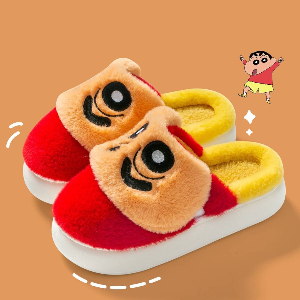 Sq2 Dép Bông Đi Trong Nhà Chống Trượt Giữ Ấm Mùa Đông Hình shin-chan superman Hoạt Hình Cho Nữ