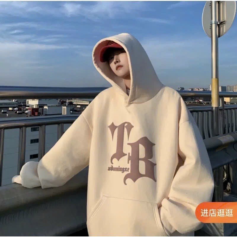 Áo Hoodie Mũ 2 Lớp Form Rộng Chữ TB Chất Nỉ Bông Cao Cấp