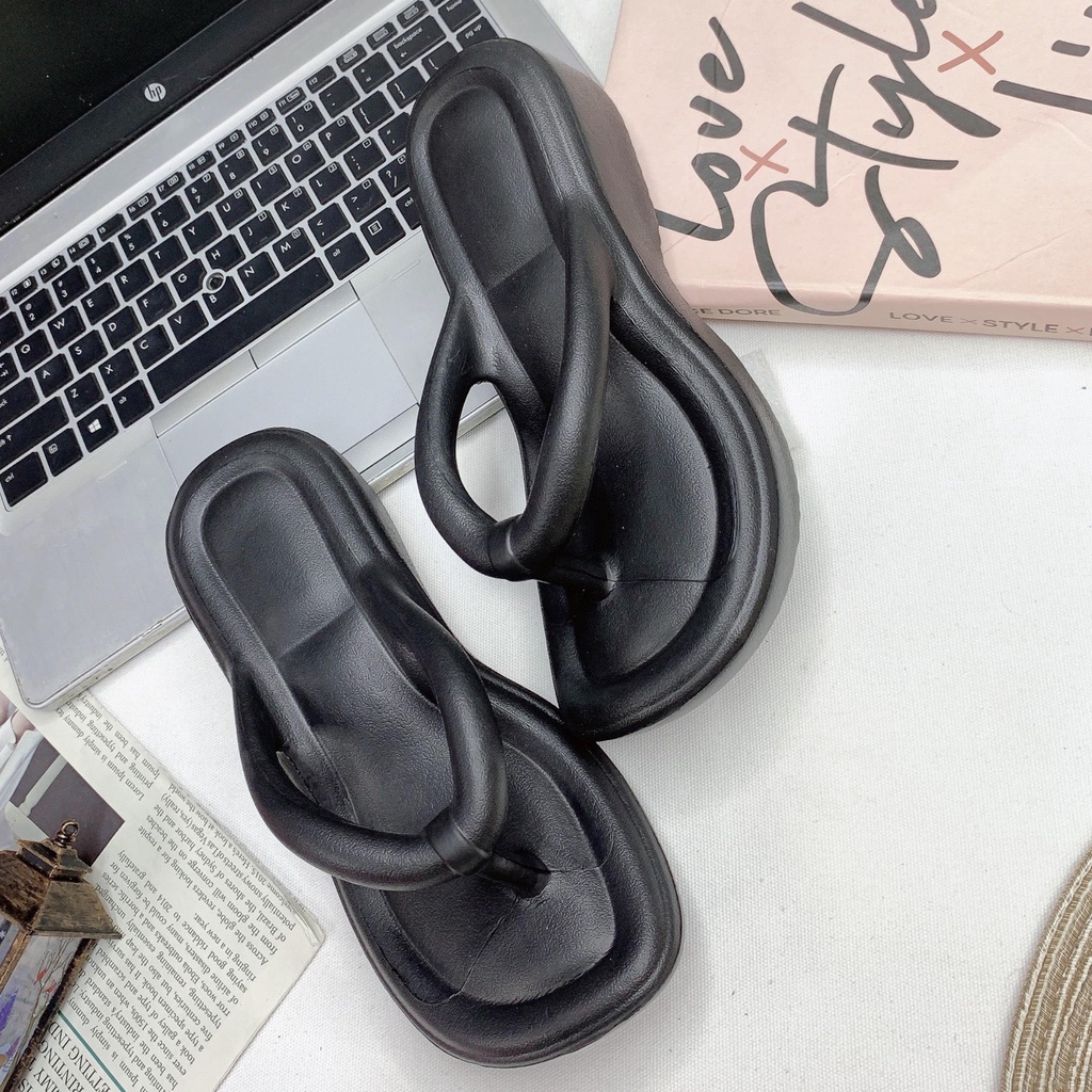 JY224  -Dép xỏ ngón chất EVA siêu nhẹ, đế bằng nữ dễ thương thời trang mùa hè nữ tính, tăng chiều cao