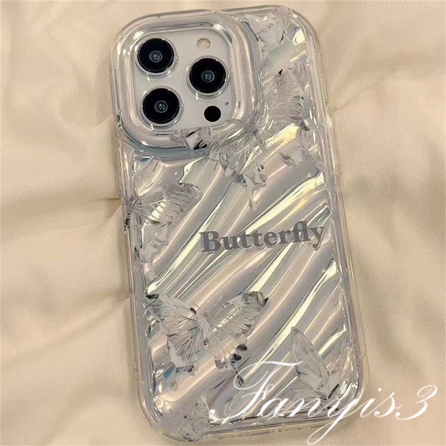 Ốp Điện Thoại tpu Dẻo Màu laser Họa Tiết Bươm Bướm Cho iphone 15 14 13 12 11 pro max x xr xs max 8 7 6s plus se 2020