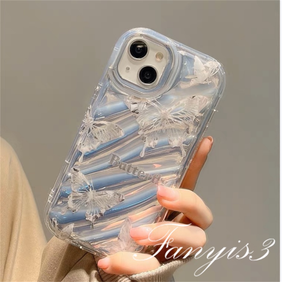 Ốp Điện Thoại tpu Dẻo Màu laser Họa Tiết Bươm Bướm Cho iphone 15 14 13 12 11 pro max x xr xs max 8 7 6s plus se 2020