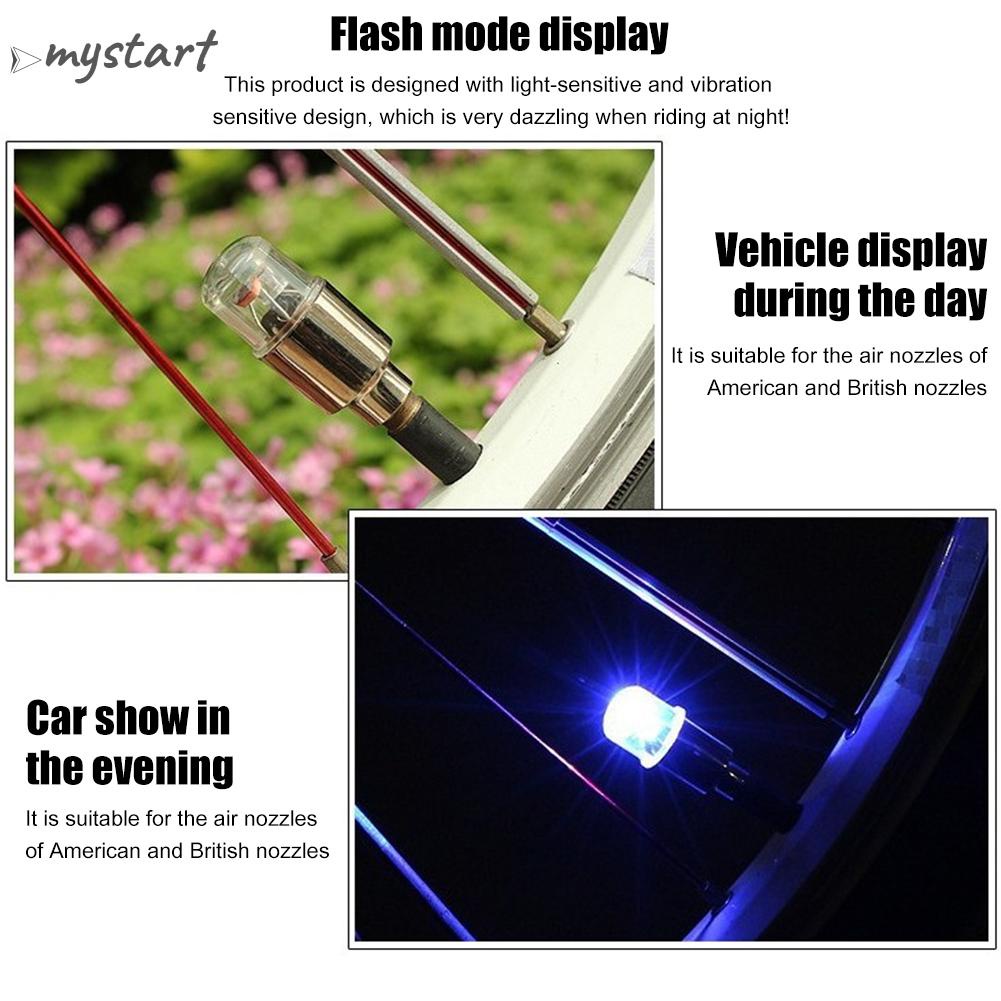 Bộ 2 Đèn led Gắn Van Bánh Xe Đạp / Xe Máy mystart.vn