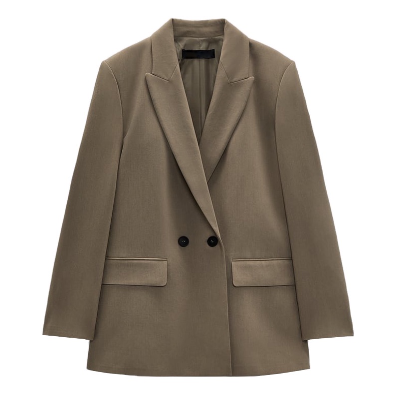 Zara Áo Khoác blazer Dáng Rộng Thời Trang Xuân Thu Dành Cho Nữ 2753032