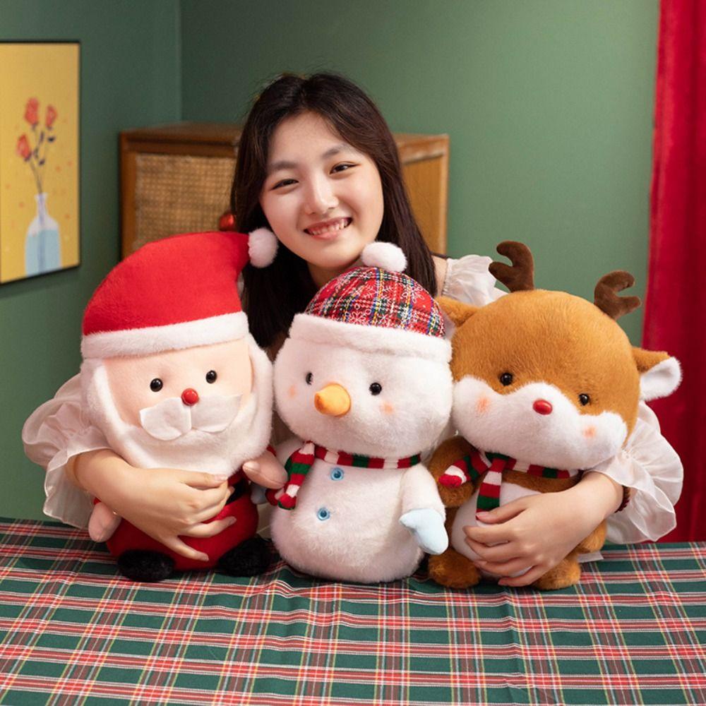 Búp Bê Nhồi Bông Hình Ông Già Noel Và Tuần Lộc Giáng Sinh Mềm Mại