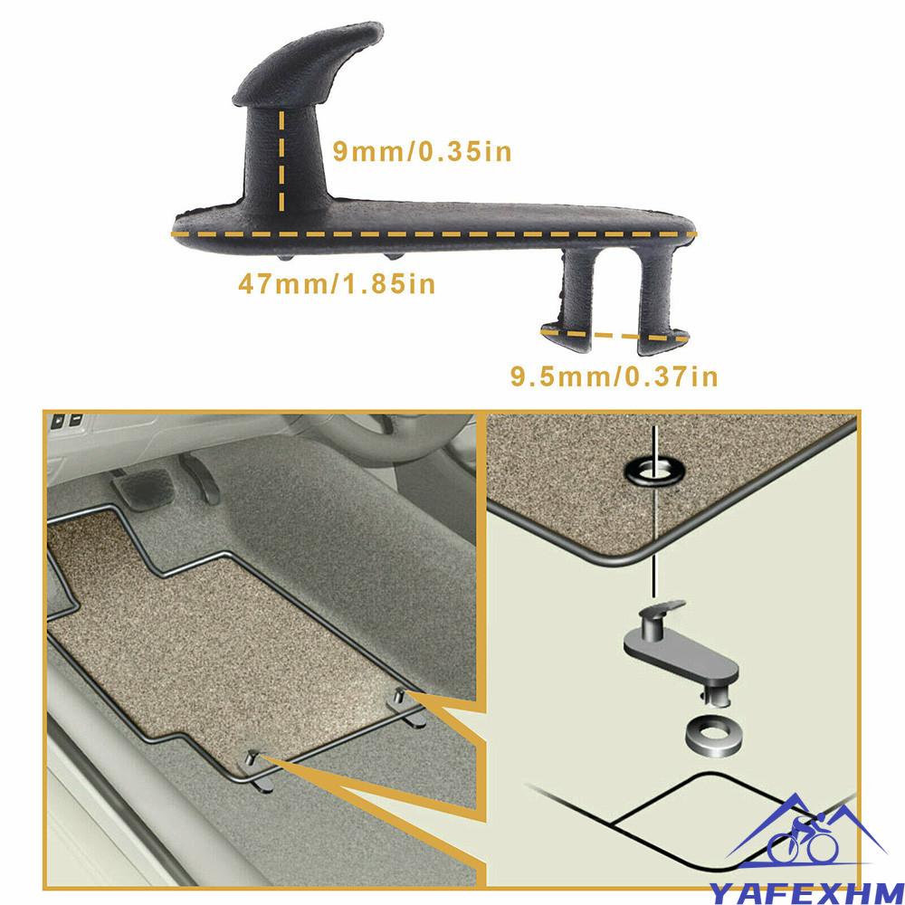 Bộ 8 Móc Treo Thảm Xe Hơi Bằng Nhựa Màu Đen Mới